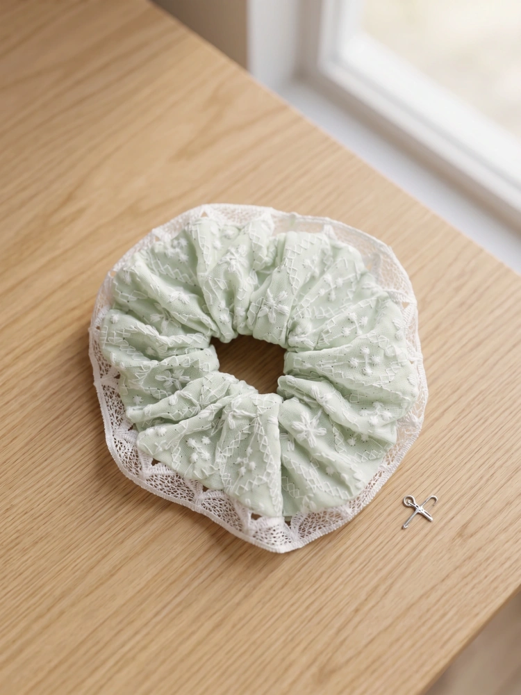 Mint Lace Scrunchie