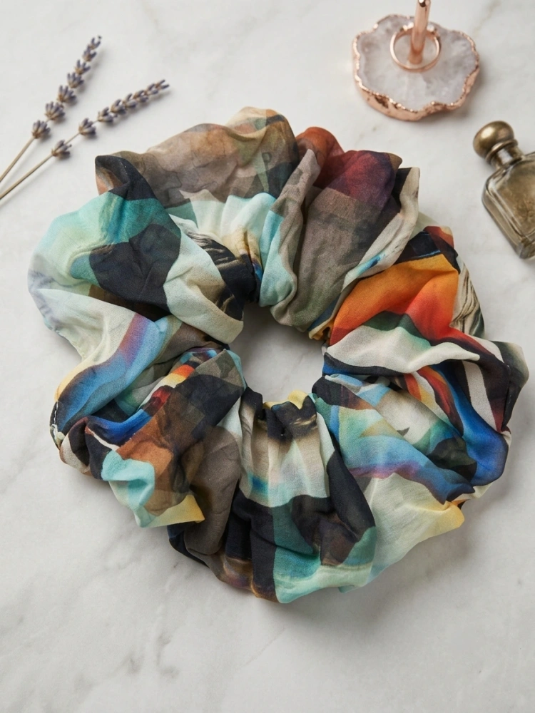 Abstract Print Multicolor Scrunchie